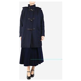 Autre Marque Cappotto duffle con cappuccio blu navy - taglia UK 12