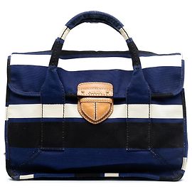 Borsa Prada in tela blu Canapa Pattina