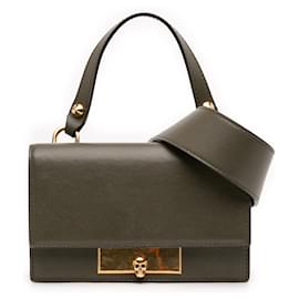 Borsa a mano mini in pelle verde con chiusura a teschio Alexander McQueen - Alexander Mcqueen