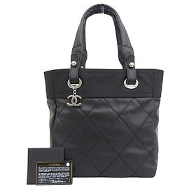 Borsa Chanel Paris-Biarritz PM in tela rivestita nera