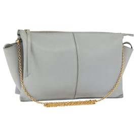 Céline Borsa a spalla trifold CELINE in pelle grigia e oro Auth BA9180