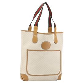 Borsa Sherry Line in PVC bianco Micro GG Supreme Web di GUCCI 002 904 0223 Auth ep12306