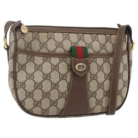 Bolso Sherry Line GG Supreme Web de GUCCI en PVC beige y dorado 89 02 032 Auth 158797