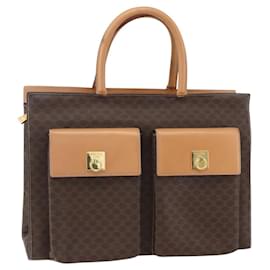 Céline Borsa tote in tela Macadam CELINE in pelle PVC marrone oro Auth ka860