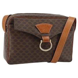 Céline Borsa a Spalla in Tela Macadam CELINE in Pelle PVC Marrone Oro Auth mr1695