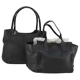 Chloé Borsa a mano in pelle PRADA Chloe 2 pezzi nera Auth bs31737