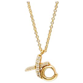 Tiffany & Co Collana Pendente in Oro Rosa con Diamante Tiffany Love & Kisses