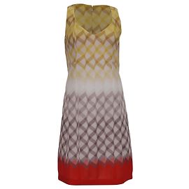 Abito mini senza maniche con scollo a V a motivo Missoni in rayon multicolore