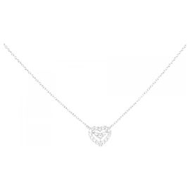 Autre Marque Collana a Cuore con Diamanti in Oro Bianco Au750 Ponte Vecchio