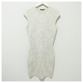 Vestido de punto jacquard con flores Alexander McQueen