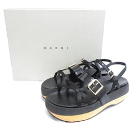 Sandali Flatform in Pelle Verniciata Marni
