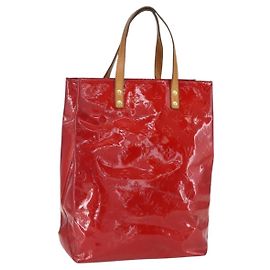 LOUIS VUITTON Monogram Vernis Reade MM Borsa a Mano Rossa M91086 LV Auth 159938