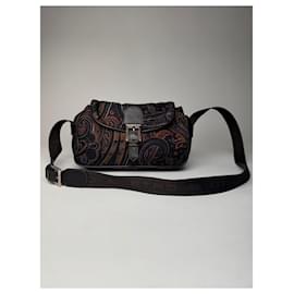 Borsa a spalla / crossbody vintage Etro in monogramma paisley marrone