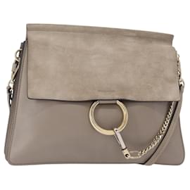 Borsa a Spalla Chloe Fay in Pelle Scamosciata Beige Oro Auth BA8909 - Chloé