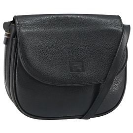 Autre Marque Bolsa de Ombro Burberrys em Couro Preto e Ouro Auth ep12303
