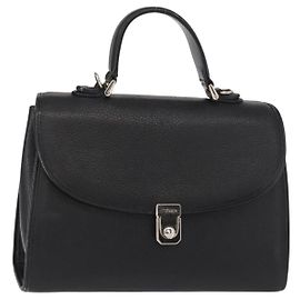 Autre Marque Burberrys Handtasche aus schwarzem Leder mit Silber Auth ep12447