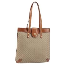 Céline Borsa Tote in Tela Macadam CELINE PVC Beige Oro Auth 156447