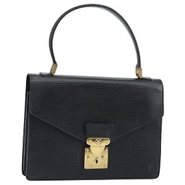 LOUIS VUITTON Borsa a Mano Epi Concorde Nera M52132 LV Auth ep12387