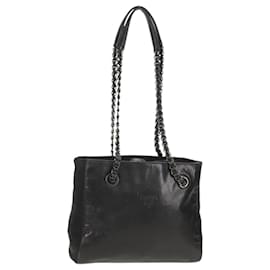 Borsa a Spalla con Catena Prada in Pelle e Nylon Nera Auth ep12271