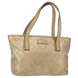 Borsa Tote in PVC GG di GUCCI oro 211138 Auth 156414