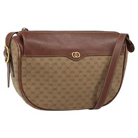 GUCCI Micro GG Supreme Shoulder Bag PVC Beige Gold 001 115 4001 Auth ep12296