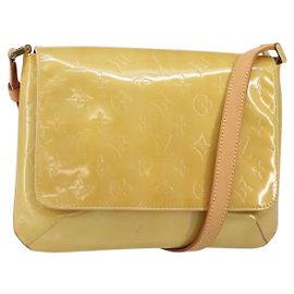 LOUIS VUITTON Borsa Thompson Street Monogram Vernis Beige M91301 LV Auth gh1403
