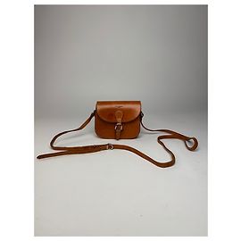 Sac à bandoulière / épaule en cuir vintage Courreges marron