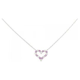 Tiffany & Co Collana Tiffany Sentimental Heart Mini in platino, zaffiro e diamante