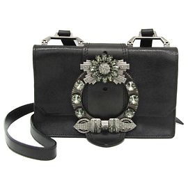 Miu Miu MADRAS 5BH609 Borsa a Spalla in Pelle e Strass per Donna
