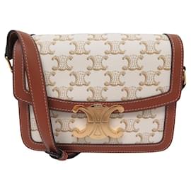 NUEVO BOLSO DE MANO CELINE TRIOMPHE TEEN 188882 LONA Y CUERO DE TERNEIRO - Céline