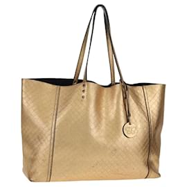 Autre Marque Borsa Tote in pelle Intrecciato Bottega Veneta oro Auth BA8825