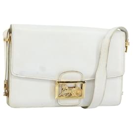 Céline Borsa a Spalla CELINE in Pelle Bianca e Oro Auth 156322