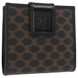 Céline Portafoglio in tela Macadam CELINE in pelle PVC nera Auth 148550V