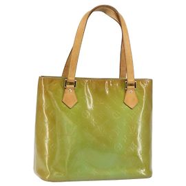 LOUIS VUITTON Borsa a Mano Monogram Vernis Houston Blu Baby M91005 LV Auth BA8959