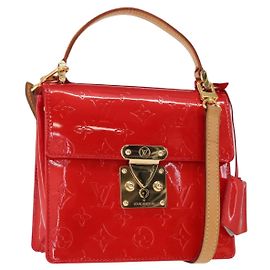 LOUIS VUITTON Monogram Vernis Spring Street Hand Bag Red M91135 Auth 157329SAV