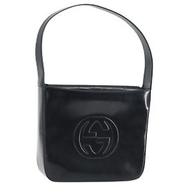 GUCCI Schultertasche Emaille Schwarz 000 0506 Auth ep12258