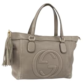 Borsa Tote Gucci Soho in pelle grigia dorata 282307 Auth ep12345