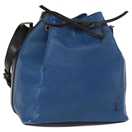 LOUIS VUITTON Borsa Petit Noé Epi Bicolore Nero Blu M44152 LV Auth BA8744