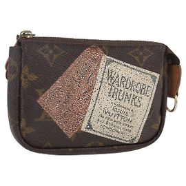 LOUIS VUITTON Collezione Etichetta Monogram Trousse Cre Pouch M63800 LV Auth 156625