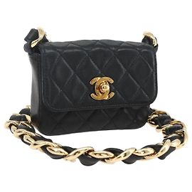 CHANEL Borsa a Spalla Mini Matelassé 11 in Pelle di Agnello Nera CC Auth 158892SM