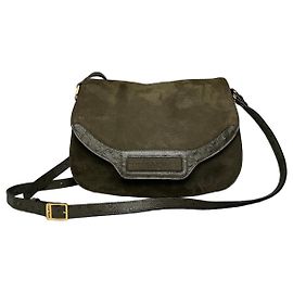 Vintage Courreges Wildleder Schulter-/Crossbody-Tasche Khaki