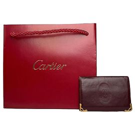 Vintage Cartier Leather Card Holder Burgundy