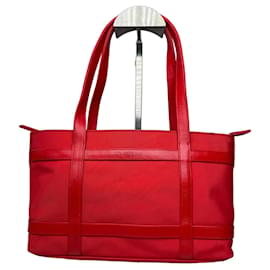 Borsa a mano vintage in pelle sintetica Courreges rossa