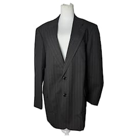 Blazer de lana a rayas para hombre vintage Courreges M/L gris