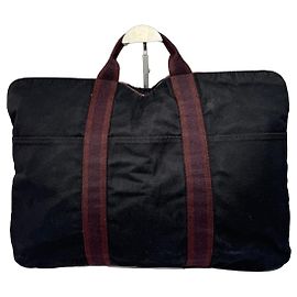 Borsa in tela vintage Hermès viola rossa