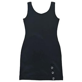 Autre Marque Vestido Chanel negro ajustado con espalda al aire de algodón talla 36