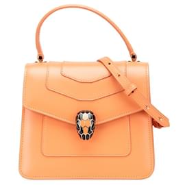 Bulgari Borsa Bvlgari Serpenti Forever in pelle arancione