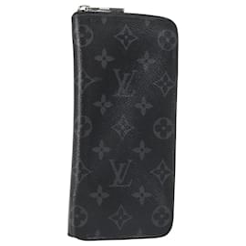 Vertikales Zippy Wallet Monogram Eclipse LOUIS VUITTON M62295 Auth 148576 - Louis Vuitton