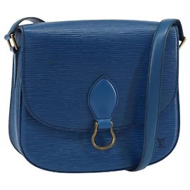 LOUIS VUITTON Bolsa de Ombro Epi Saint Cloud GM Azul Toledo M52195 LV Auth BA9150