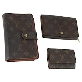 LOUIS VUITTON Portafoglio Monogram 3 Set LV Auth 157292